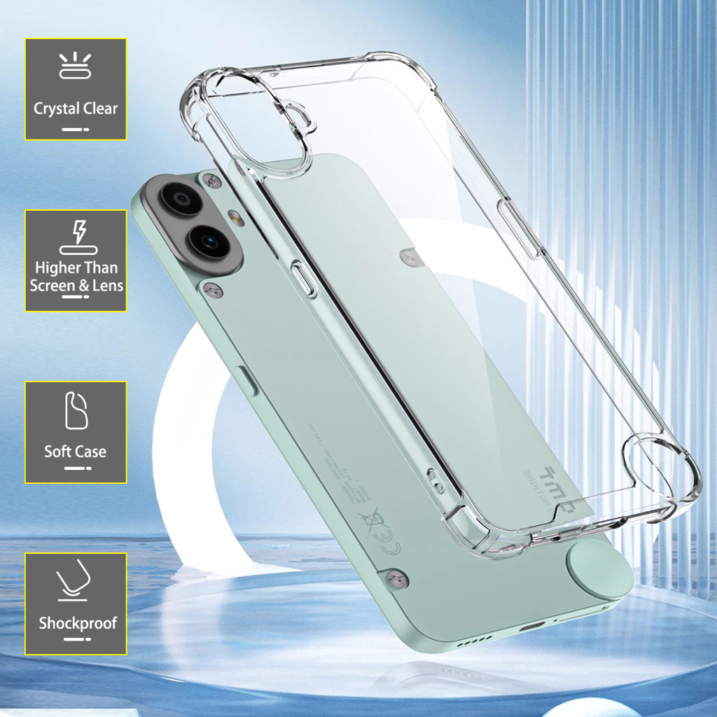 Nothing Phone 1 2 2A CMF Phone 1 Soft Transparent Clear TPU Back Case Cover Phone Mobile Casing
