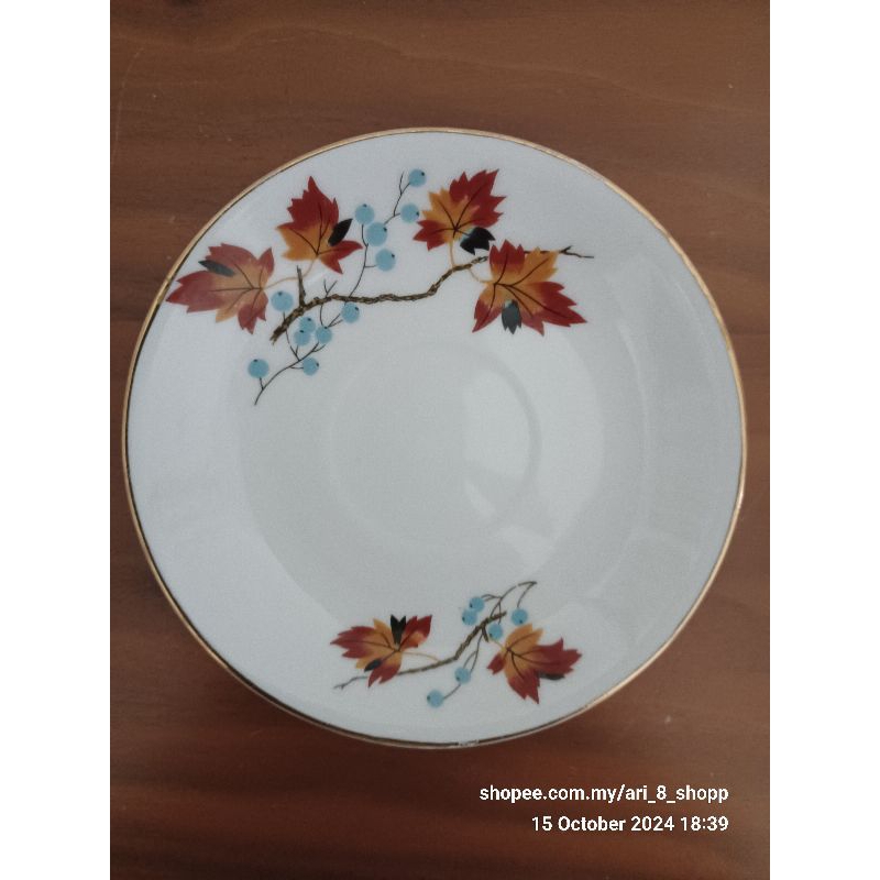 Vintage Maple Leaf/Daun Maple จานเล็ก/จานชา,14 ซม