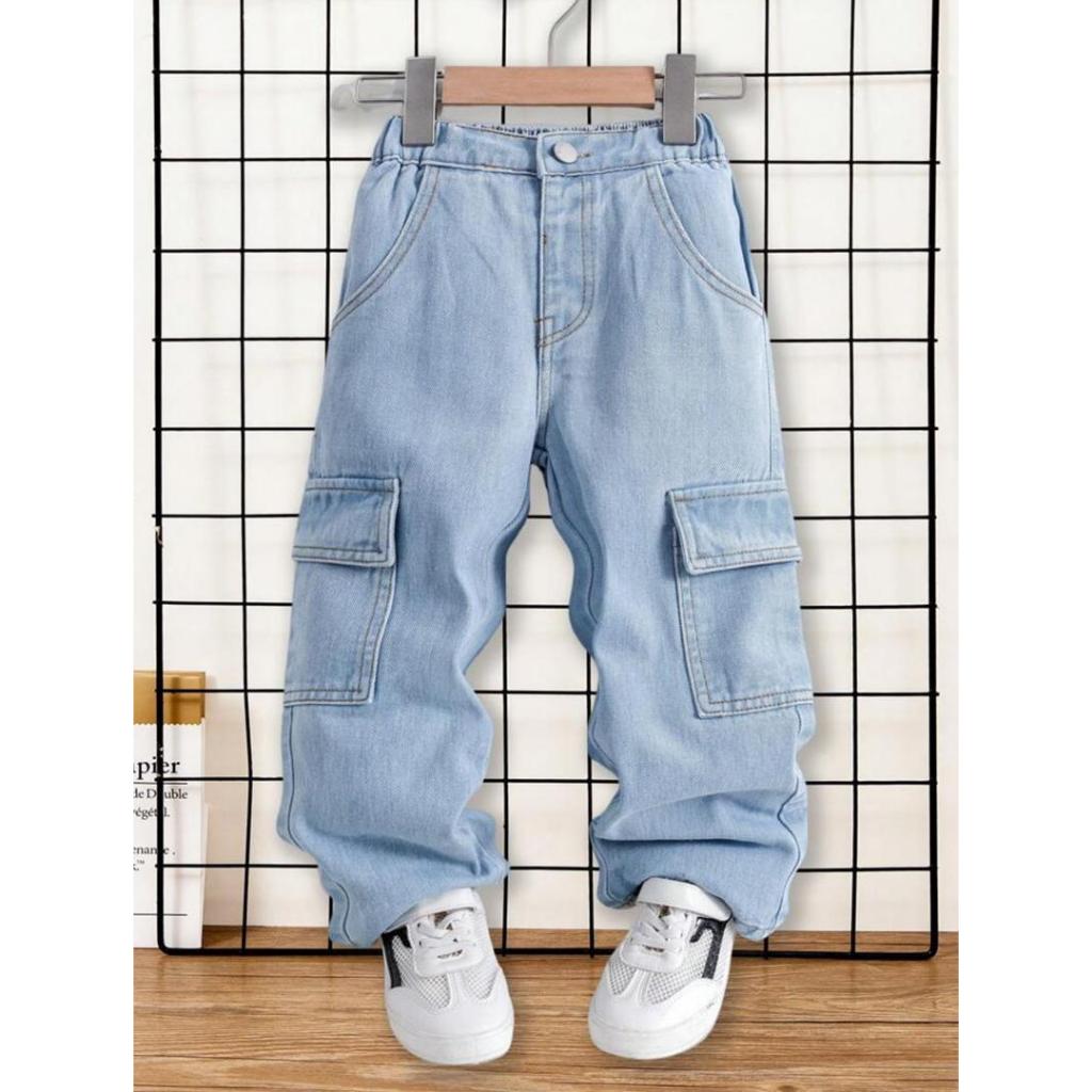 BAGGY DENIM CARGO BUDAK คุณภาพระดับพรีเมียม UNISEX/ CARGO VIRAL DENIM/SIX POCKETS CAGO BOYS/BAGGY CA