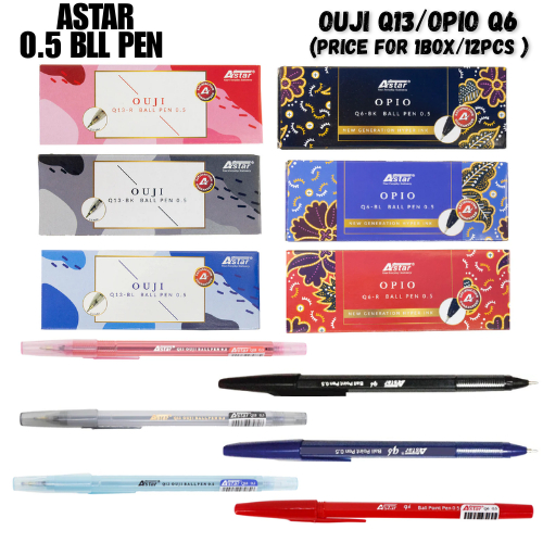 1BOX=12PCS ! ! !Astar 0.5 Ball Pen Ouji Q13/Opio Q6 **1BOX=12PCS** (PRICE FOR 1BOX)