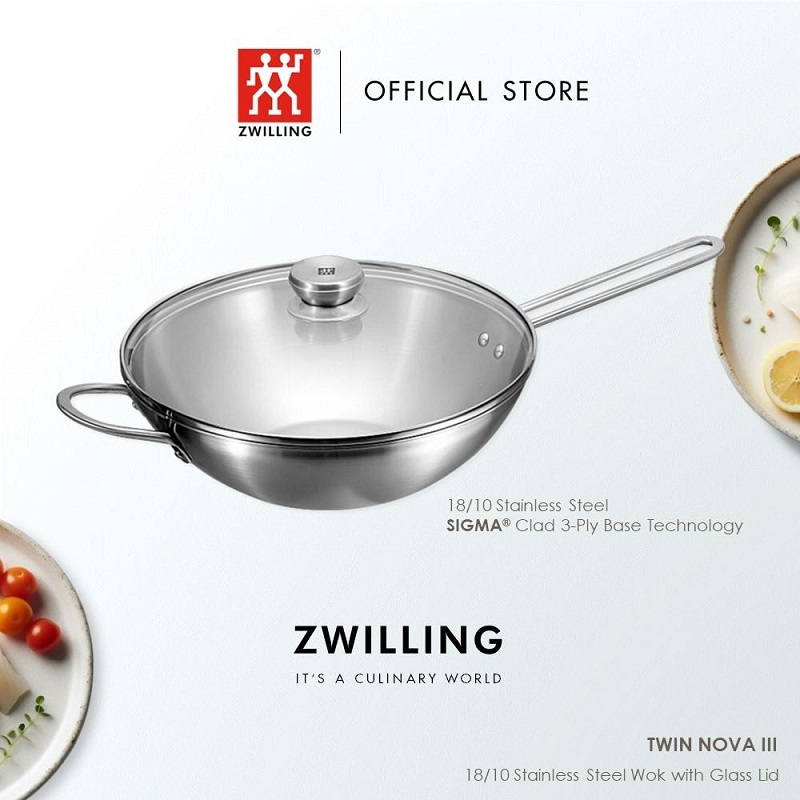Zwilling TWIN NOVA กระทะสแตนเลสพร้อมฝาปิด 30 ซม.