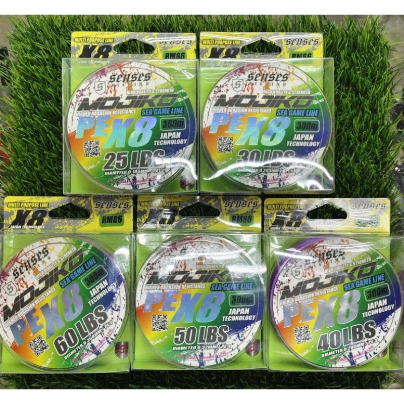!️SENSES FISHING MOJIKO PE X8 SEA GAME BRAIDED LINE 300M JAPAN TECHNOLOGY/TALI SULAM X8 300M