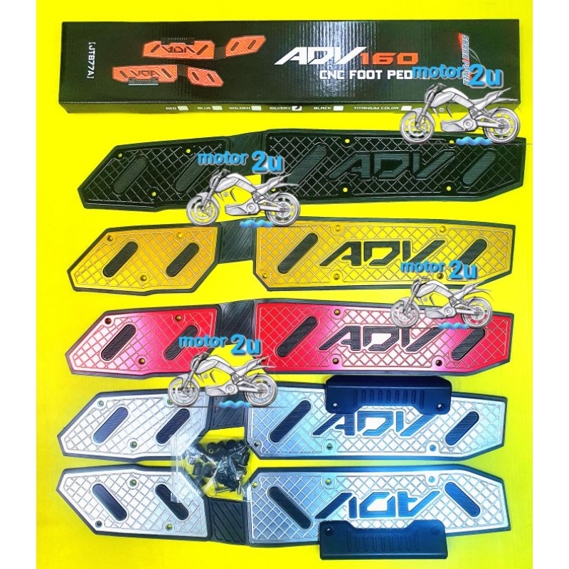 Adv160 ADV 160 กระดานพักเท้าพื้นขั้นบันไดพรม CNC อลูมิเนียมหมุดหมุดหมุด (1 ชุด)
