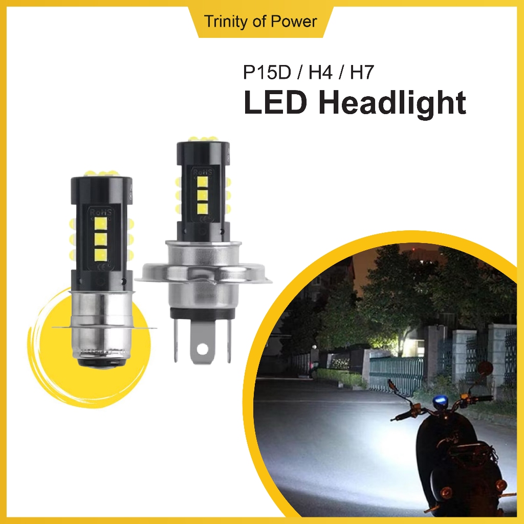1PC รถจักรยานยนต์ LED ไฟหน้า P15D H4 H7 Hi/Lo Beam 6000K 45W มอเตอร์ไซด์ Universal Honda Yamaha Kawa
