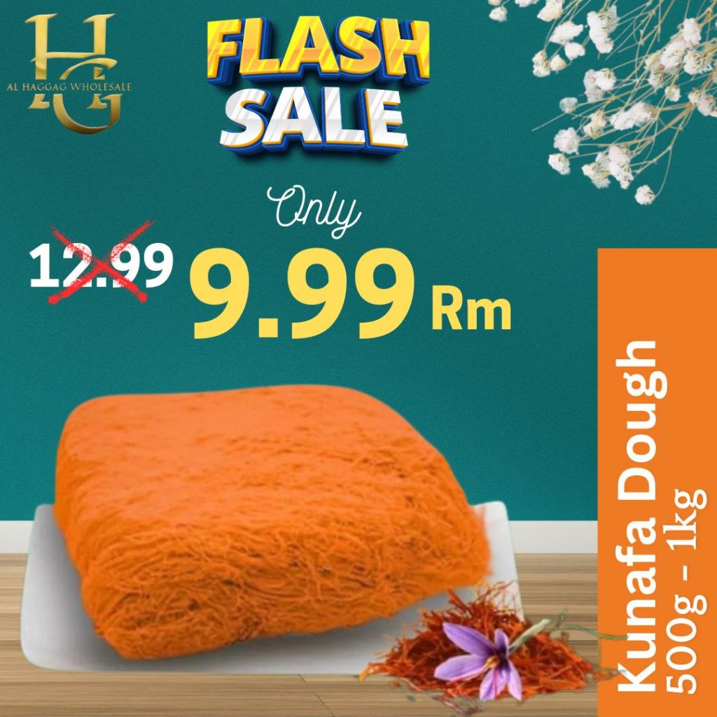 Kunafa Dough Saffron Flavor Original Taste 500g - 1kg Kunafa Dough - Original Fresh Kunafa