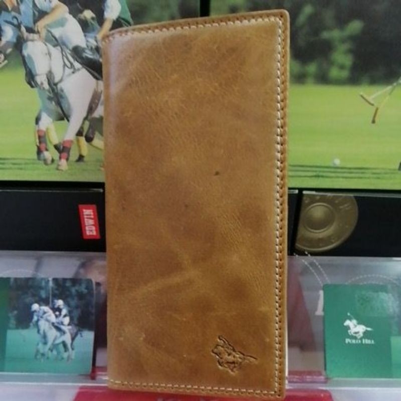 Polo Hill Leather Long Wallet 18Card Compartment และ 4 Pocket Money 1Zipper Pocket Money