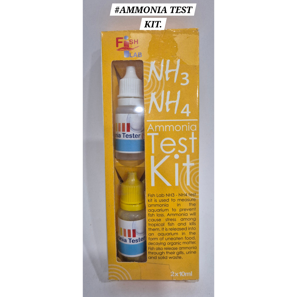 Fish Lab Ammonia Test Kit NH3 NH4 2x10ml Aquarium Fish Akuarium Ikan [Fishlab]