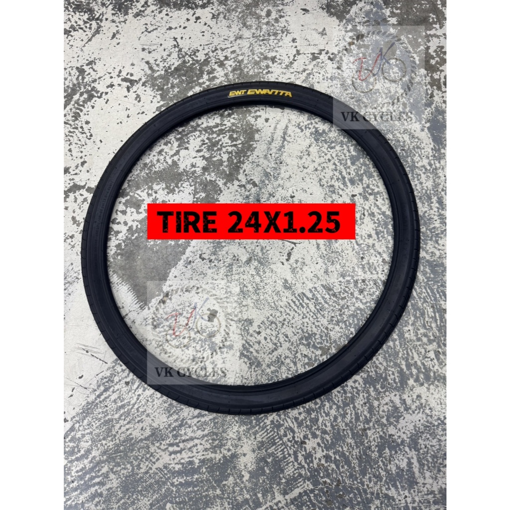 ยาง EWANTA 24X1.25 43psi สีดํา P1159 (32-507) ยาง Road Slim