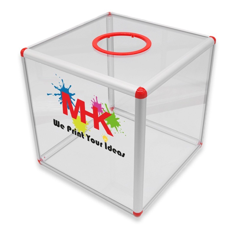 Lucky Draw Box กล่องข้อเสนอแนะอะคริลิกโปร่งใส Dontation Box Lottery Drawing Ball รางวัลลึกลับ [เพิ่ม