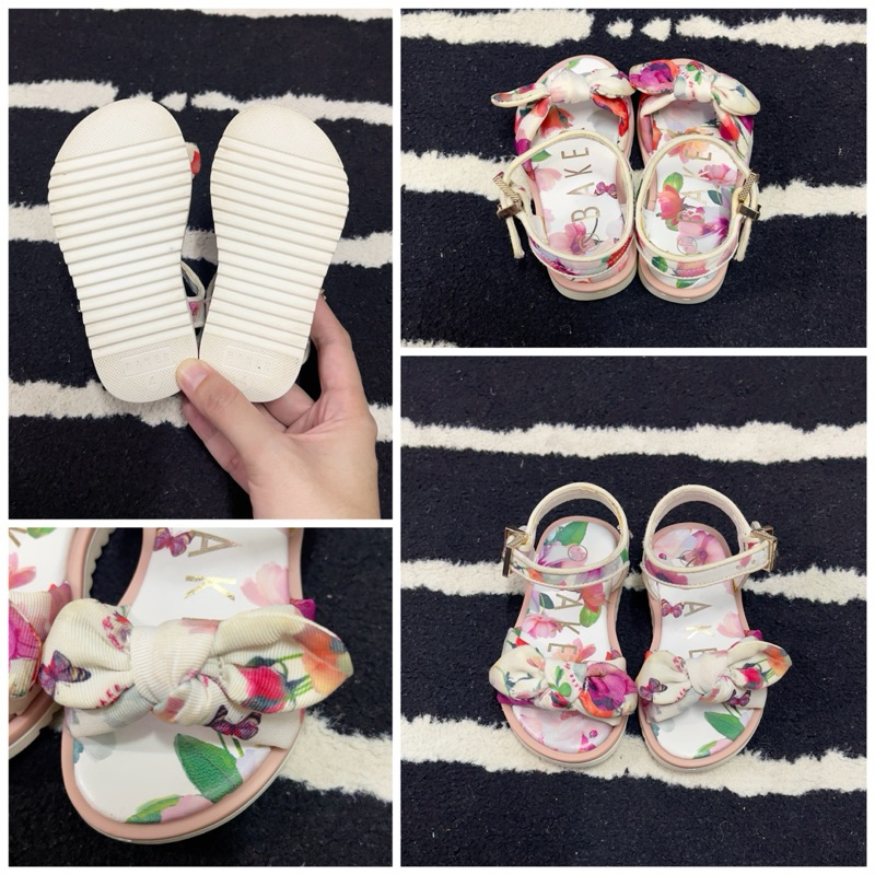 Baker by ted baker รองเท้าแตะ kasut baby Girl ลายดอกไม้ ไซส์ UK4
