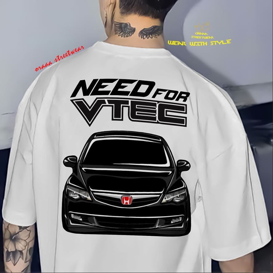 Honda FD Need สําหรับ Vtec เสื้อยืดออกแบบ Lelaki Wanita ผ้าฝ้ายผู้ชายผู้หญิง TShirt Unisex ผู้ชายผู้