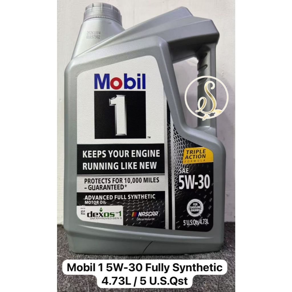 MOBIL 1 Advanced 5W30 SN PLUS น้ํามันเครื่องสังเคราะห์แท้ (5QT/4.73L) Dexos 5W-30