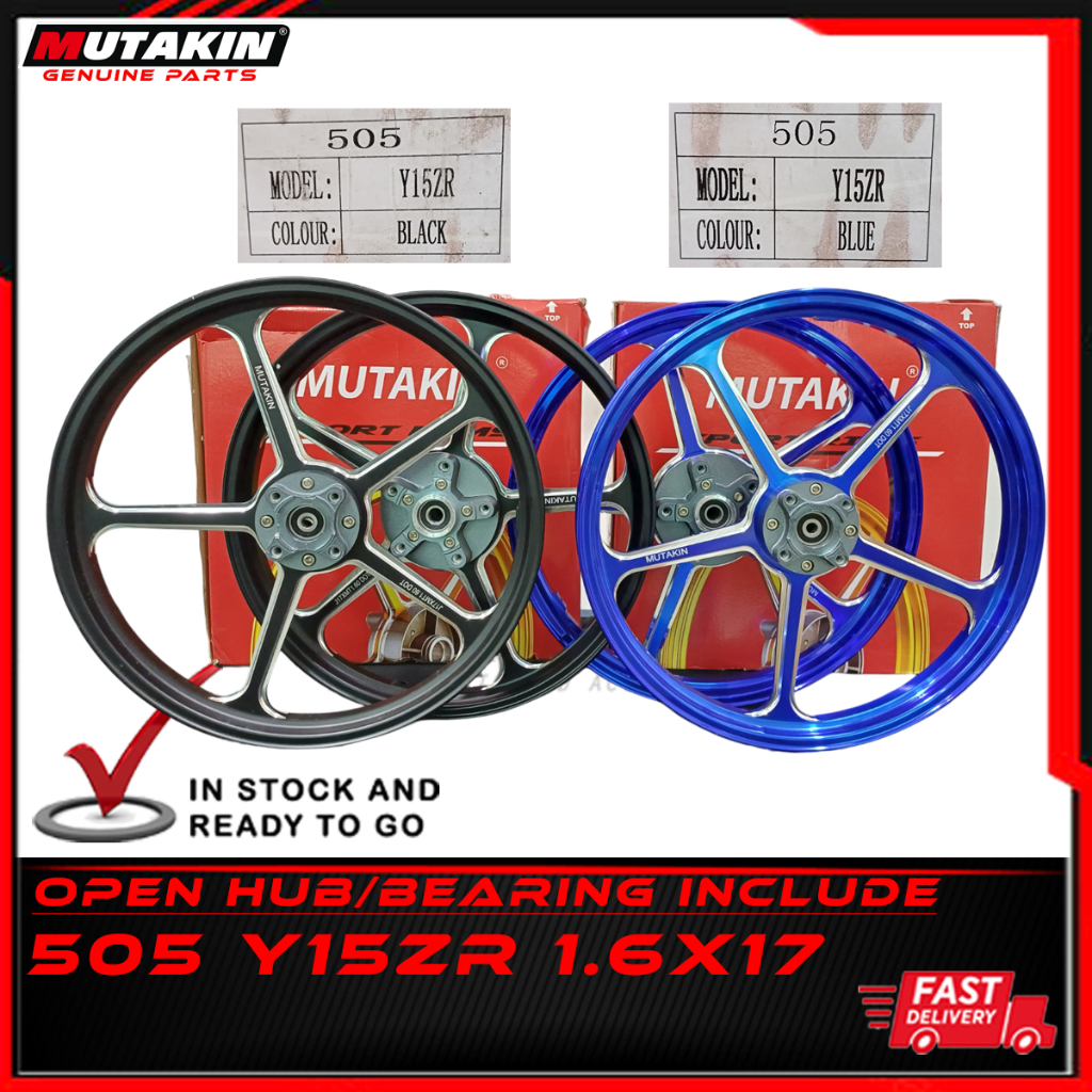 SPORT RIM MUTAKIN 5 BATANG เปิด HUB FULL CHOP Y15ZR HITAM BIRU FG505 5L 5 BATANG ล้อหล่อพร้อมแบริ่ง 