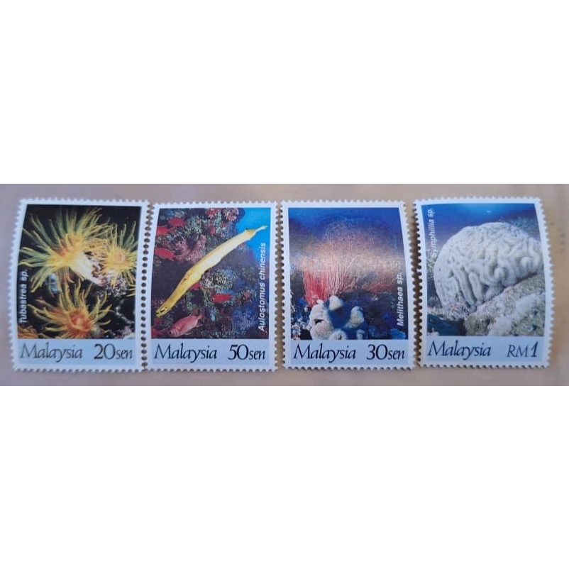 ชุดแสตมป์ไปรษณีย์ New - 1997 Reef 4v Stamp Mint - RM1 50sen 30sen 20sen