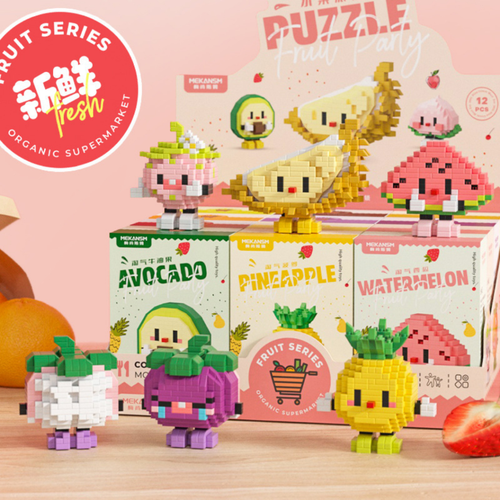 Mekansm Fruit Series Building Blocks น่ารัก DIY Mini อิฐของเล่นเด็ก Fastfood Creative ชุดผลไม้