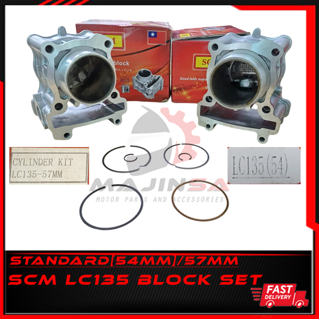 SCM LC135 54 มม.57 มม. CYLINDER BLOCK ชุดมาตรฐาน BLOCK อุปกรณ์เสริมรถจักรยานยนต์ชุด CYLINDER PISTON 