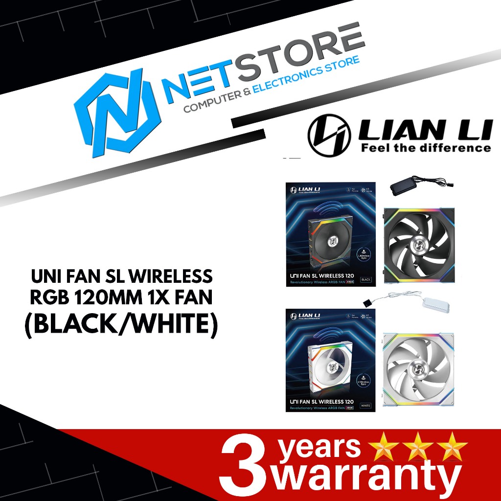 LIAN LI UNI FAN SL WIRELESS RGB 120MM 1X FAN BLACK/WHITE