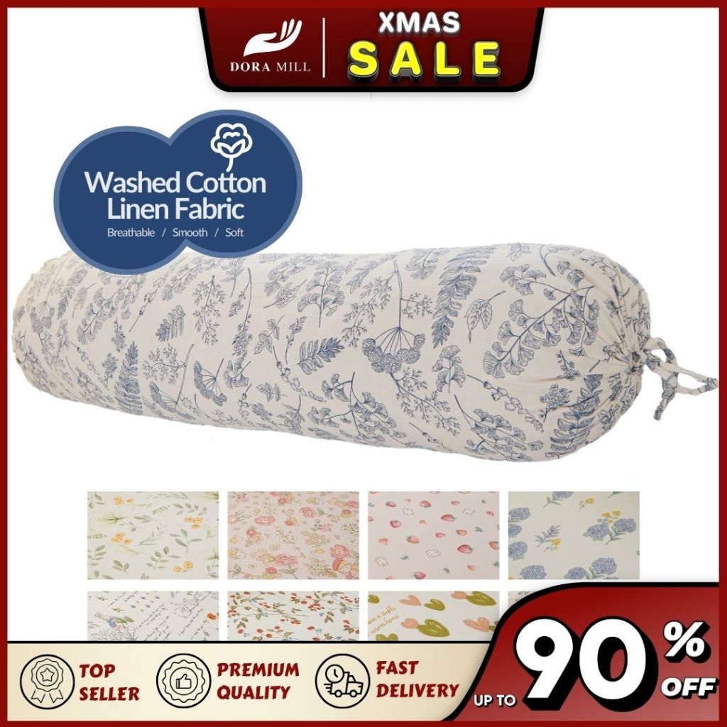 Doramill ปลอกหมอนข้าง Sarung Bantal Peluk 100% ล้างผ้าฝ้ายผ้าลินินวัสดุเกรด A DASB