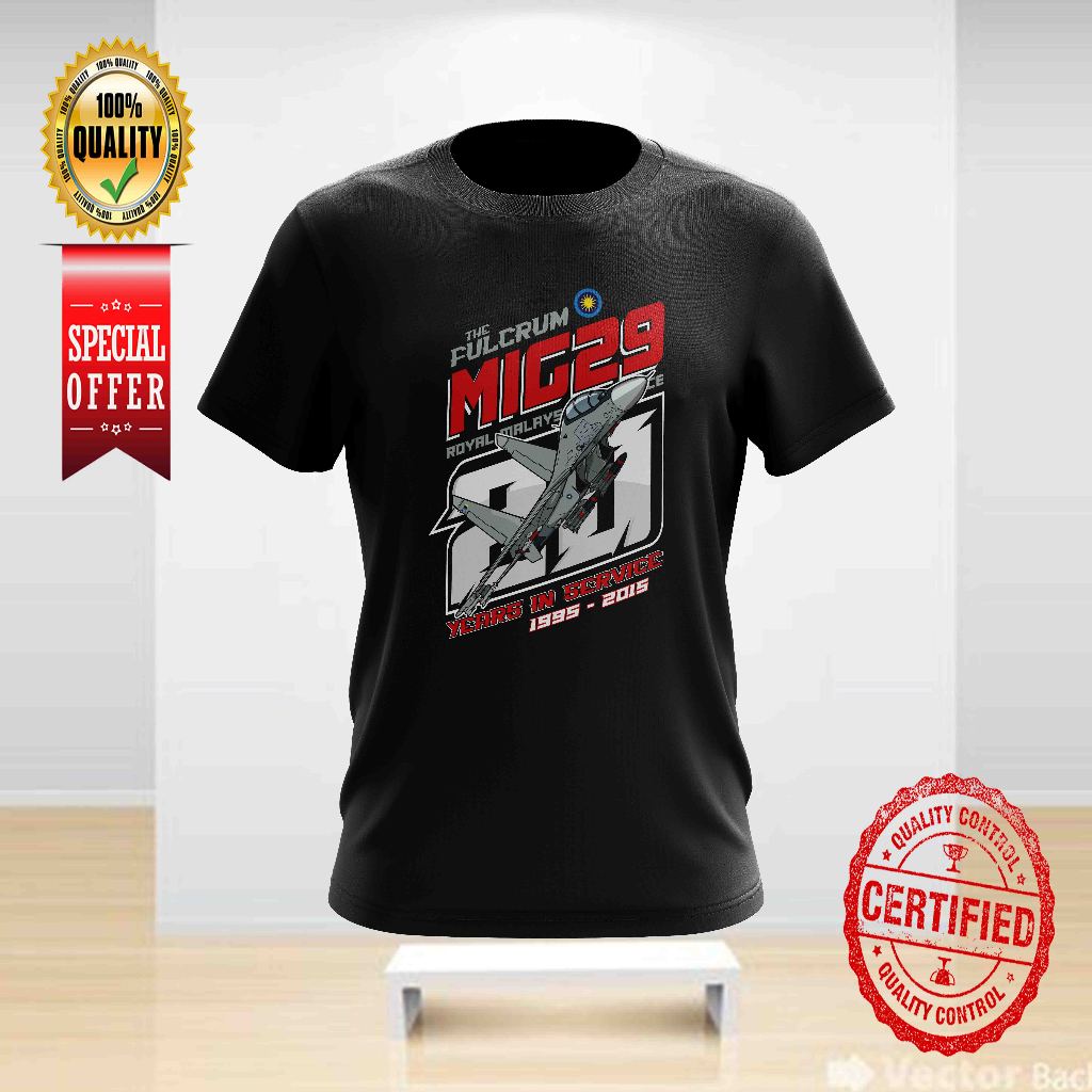 AIRFORCE MIG29 20 ปีออกแบบ 1 TSHIRT คอกลมสําหรับทั้งหมด