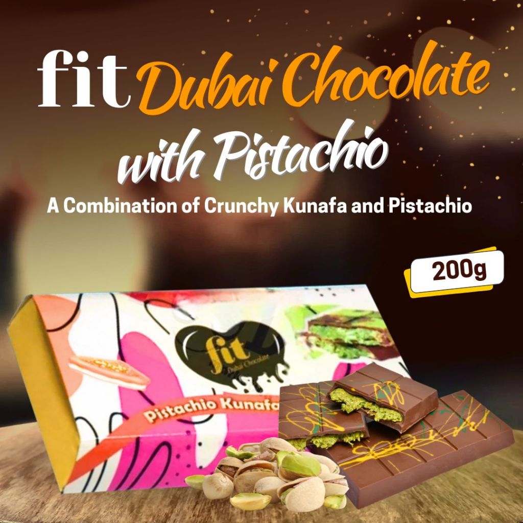 FIT PISTACHIO KUNAFA VIRAL CHOCOLATE 200g