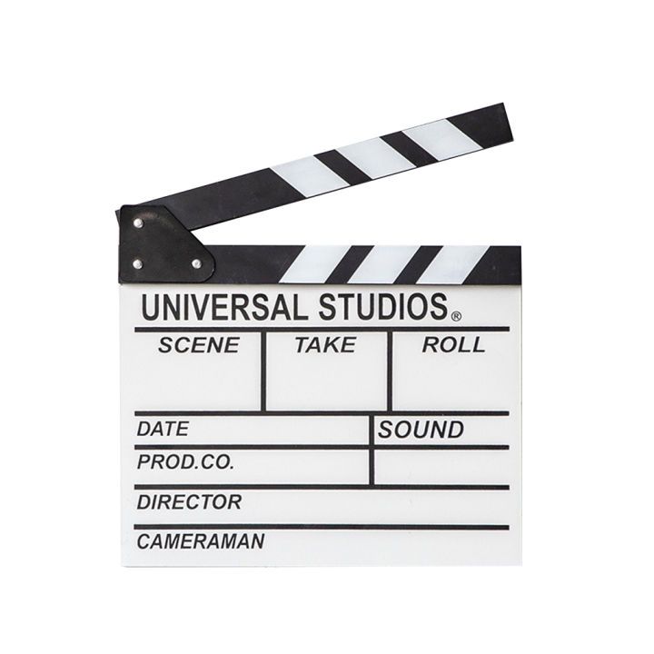 Standard Movie Video Slate board Action Clapper board Eng Version สีดําและสีขาว
