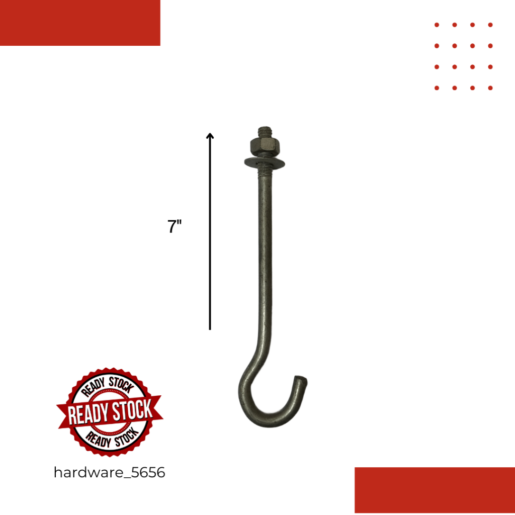 Lelong 商品คุณภาพสูง 7" J Hook พัดลมเพดาน/J Hook Kipas Biasa