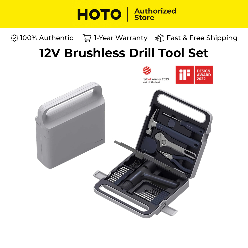 Hoto ชุดเครื่องมือสว่านไร้แปรงถ่าน 12V สําหรับโครงการ DIY และปรับปรุงบ้าน
