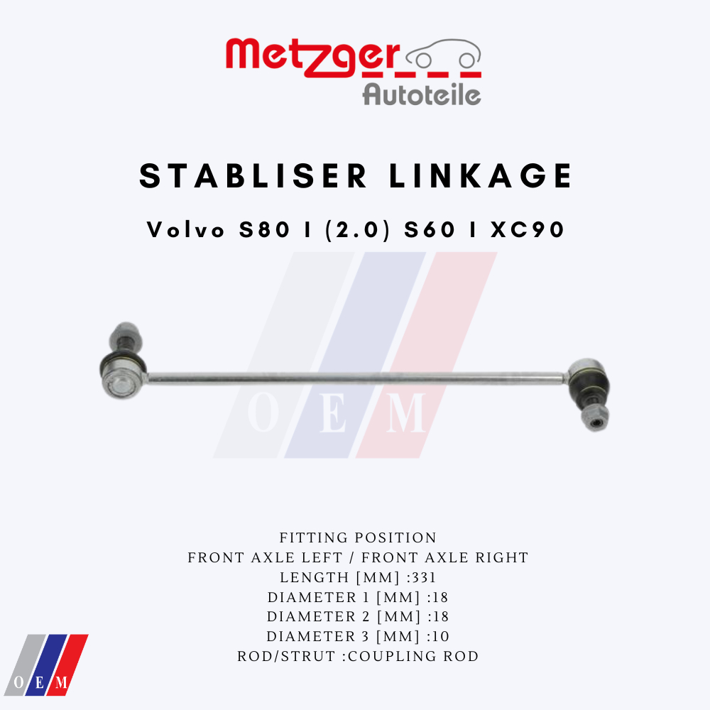Metzger Stabliser Linkage Volvo S80 I (2.0) S60 I XC90 (1PC)