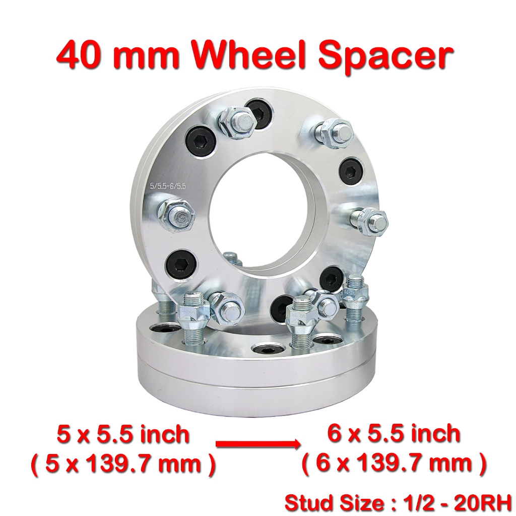 2 PC ล้อ Spacer 40 มม.5x139.7 ถึง 6x139.7 1/2 นิ้ว Nut Jeep CJ CJ2 CJ3 CJ4 CJ5 CJ6 CJ7 CJ8 CJ10 Jeep