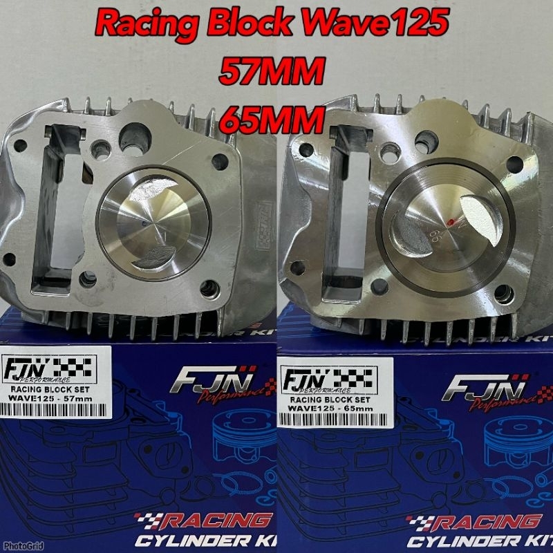 WAVE125 BLOCK FJN RACING 57MM DAN 65MM QUALITY AA KING DRAG TAIKOM SHARK LEO RED LEO