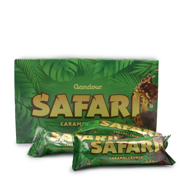 SAFARI CARAMEL CRUNCH, WAFER CARAMEL & CEREAL COVERED WITH MILK CHOCOLATE { 3PCS, 6PCS, PACK 12PCS }