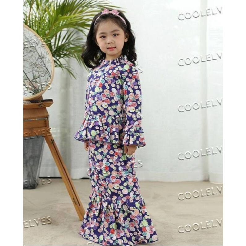 Cool Elves 2 ชิ้นชุด 9111 Baju Raya Baju Budak Perempuan