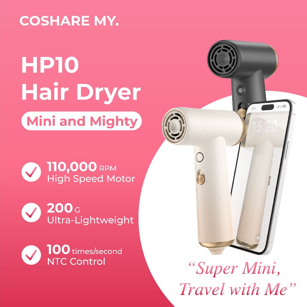 Coshare HP10 Super Mini - เครื่องเป่าผมความเร็วสูง