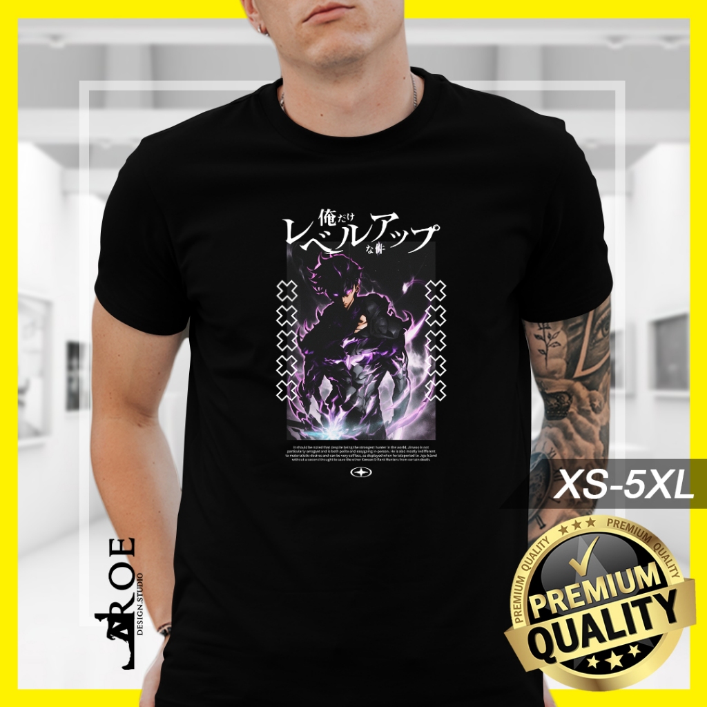🔥 Baju Tshirt SOLO LEVELING SUNG JIN WOO อะนิเมะ Unisex + พลัสไซส์ 🔥