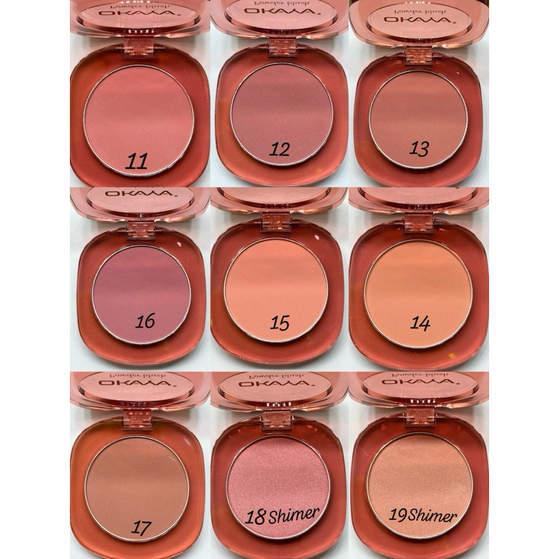 🎁OKAYA BLUSHER MATTE SHIMMER PIGMENTED COLOR FAV MUA BELLAZ
