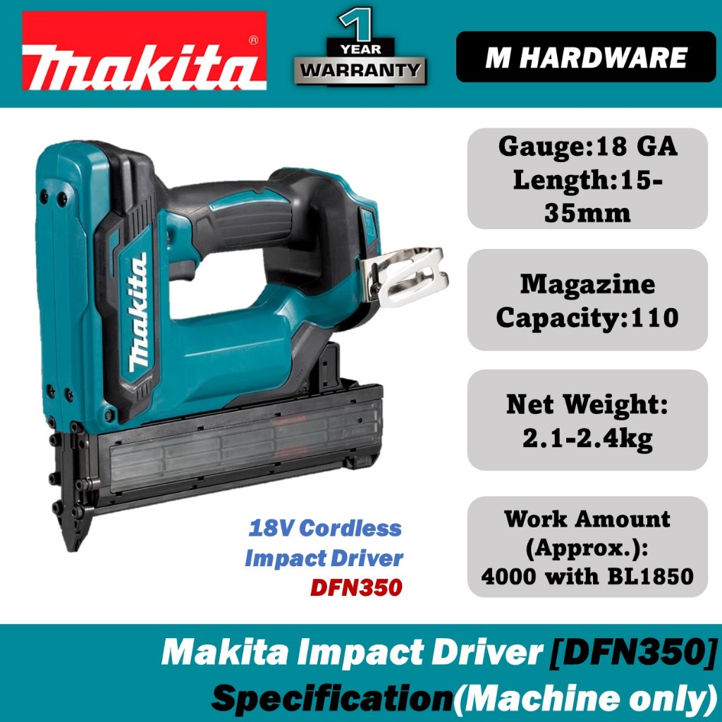 Makita DFN350Z 18Vmax Cordless Brad Nailer