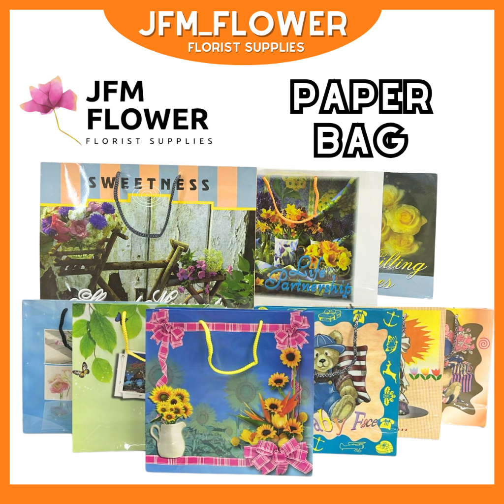 [RM4.50-RM7.20/PKT] 10PCS/PKT PAPER BAG/GOODIES BAG DESIGN/KERTAS BAG KAHWIN FLORAL FLOWER PRINTING