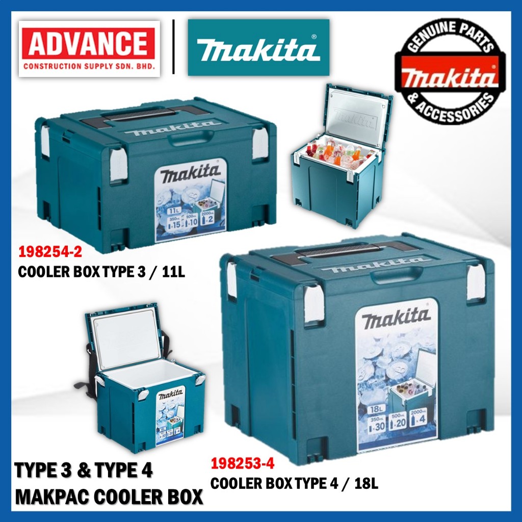 MAKITA ดู 198254-2 / 198253-4 กล่องเก็บความเย็น Makpac Type 3 & Type 4