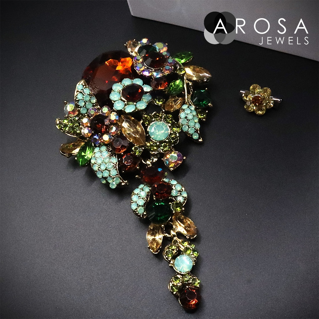 AROSA JEWELS Artistic Series 2-in-1 ชุดเข็มกลัด kerrongsang C11-01A (10.3cm x 6.2cm)