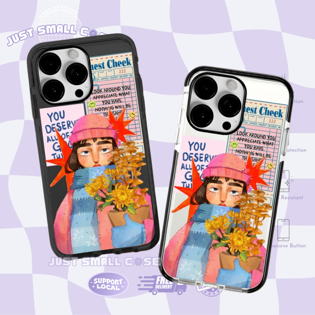 GIRL WINTER PAINT IMD Design Bumper Clear Case Neon Casing iPhone 17 PRO MAX 17 AIR 16 PRO 15 PLUS 1