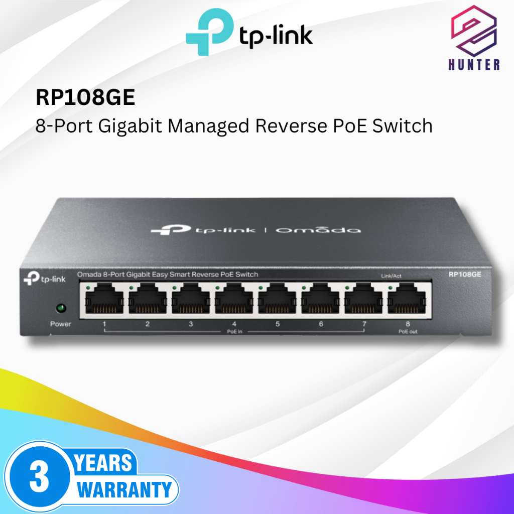 TP-Link RP108GE สวิตช์ PoE ย้อนกลับ Gigabit Managed