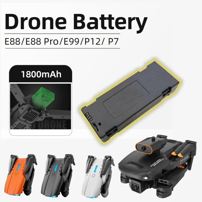 E88 Drone แบตเตอรี่ Reachargeable แบตเตอรี่ 1800mAh E88/P12/K10/E99 Pro Drone แบตเตอรี่ 1 PC/2 PC/5 