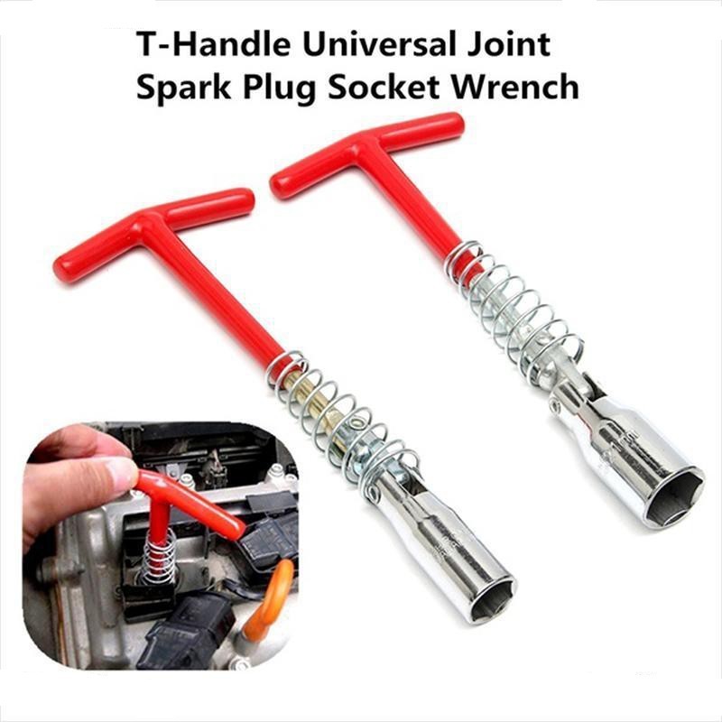 Universal Joint Spark Plug 16 มม.Universal Spanner ซ็อกเก็ตประแจ Spark Plug Removal เครื่องมือ T-Bar