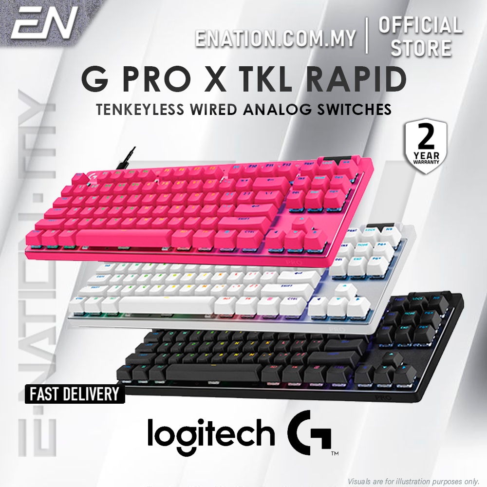 คีย์บอร์ดเกมแบบมีสาย Logitech PRO X TKL RAPID Tenkeyless พร้อมสวิตช์อะนาล็อก
