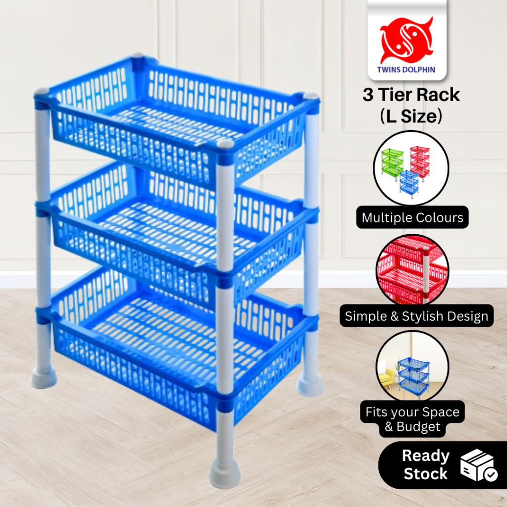 Twins Dolphin 3/4 Tier Multipurpose Rack (L Size) - รัก Serbuna 3/4 Tingkat Twins Dolphin (L size) G