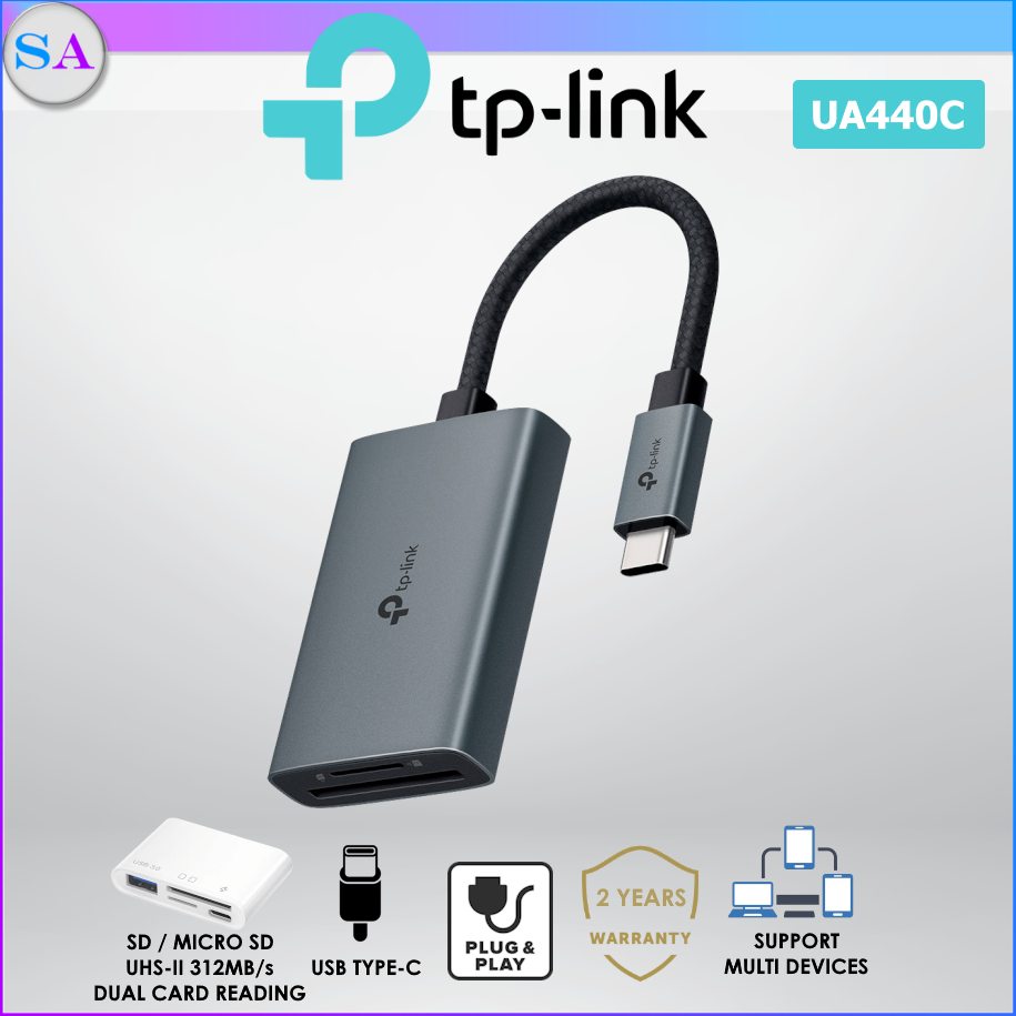 เครื่องอ่านการ์ด TP-Link UA440C USB Type C เป็น SD และ Micro SD 3.0 สําหรับอุปกรณ์ USB-C / Type-C