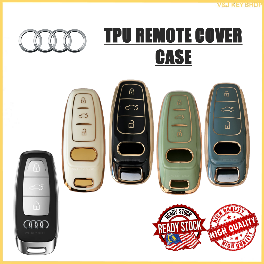 ที่หุ้มกุญแจรถ TPU เข้ากันได้กับ Audi A1 A3 A4 A5 A6 A7 A8 Q1 Q3 Q5 Q7 Q8 S3 S4 S6 RS4 RS6 ด้านหลัง 