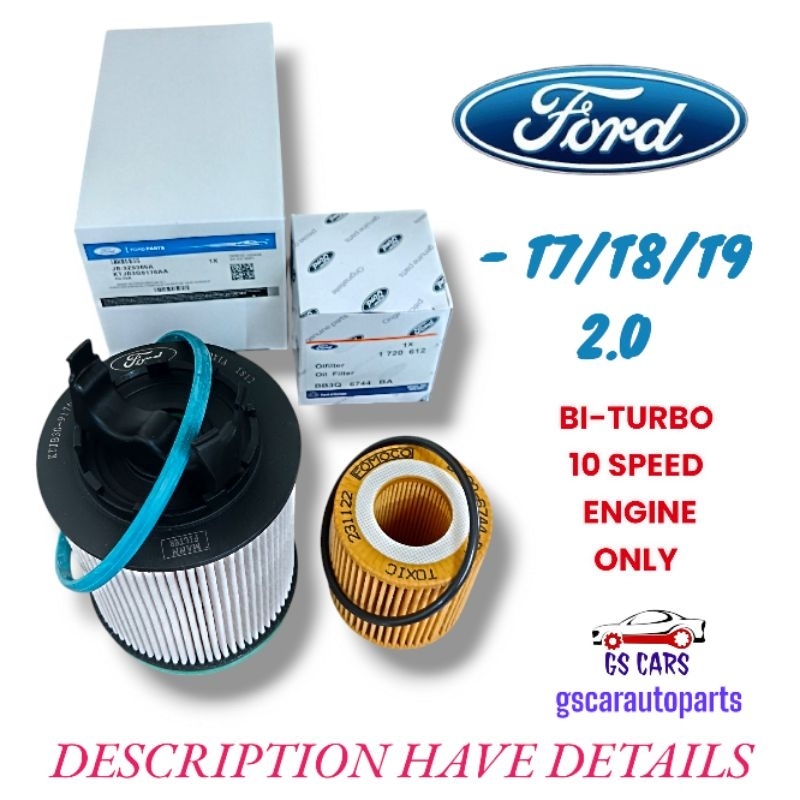 Ford Ranger T7/T8/T9 2.0 BI-TURBO 10Speed กรองน้ํามันเชื้อเพลิงเครื่องยนต์/กรองดีเซล KTJB3G-9176-AA 