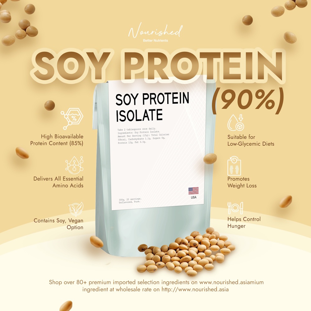 บํารุงโปรตีนถั่วเหลืองไอโซเลท (90%) 600g (USA)