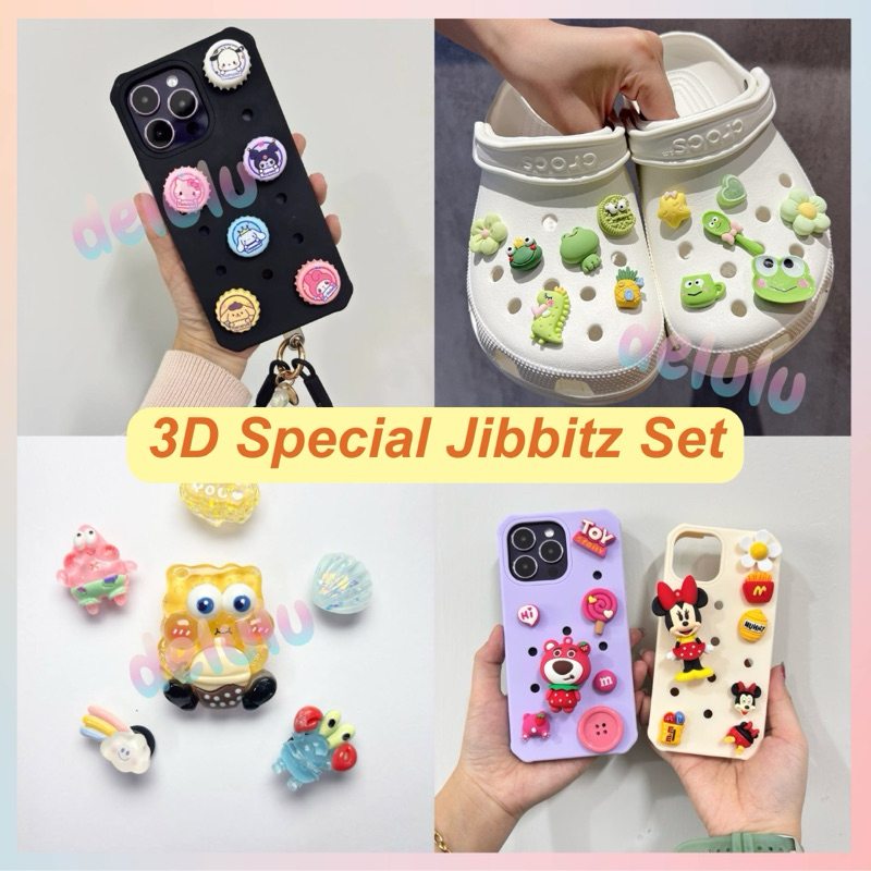 5 ชิ้นสุ่ม Jibbitz Kasut Jibbitz Glow In the Dark Jibbitz การ์ตูน 3D พิเศษ Jibbitz ชุด Jibbitz เท่าน